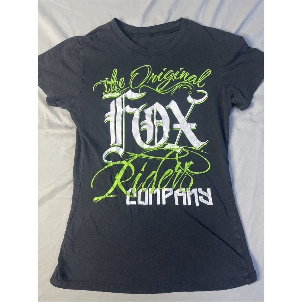 Fox Riders Co Shirt Womens Small Black Motocross Y2K Biker Streetwear TEE
